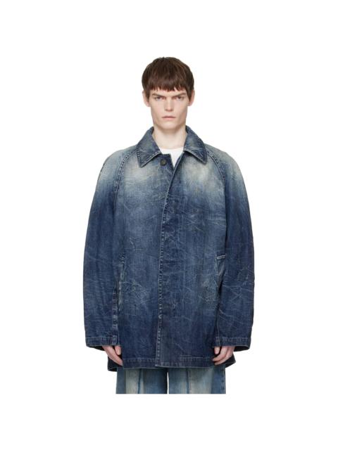 MM6 Maison Margiela Blue Faded Denim Coat