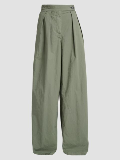 Dries Van Noten Women's Pamplona Stretch Cotton Pleated Pants - Sage