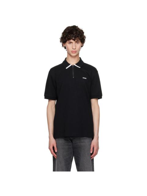 HUGO Black Contrast Logo Polo
