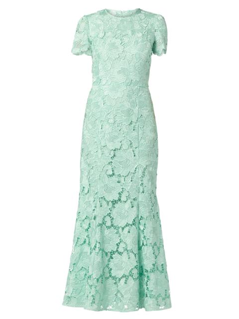 Shoshanna Women's Brie Floral Lace Trumpet Maxi Dress - Light Green