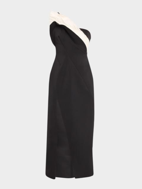 Acler Droxford Two-Tone Midi Dress