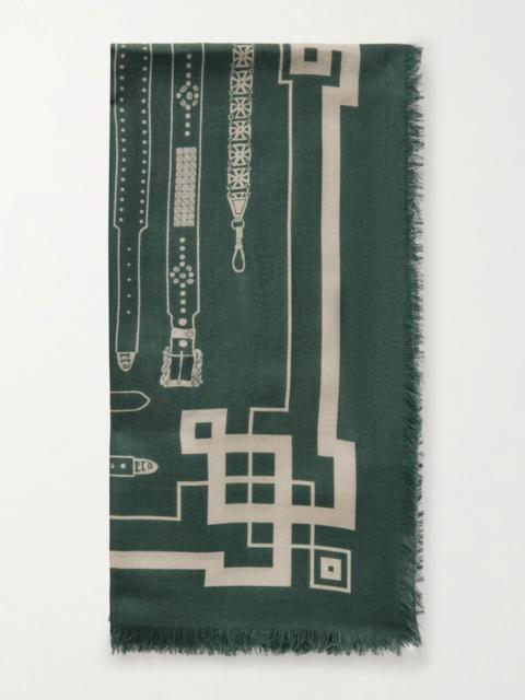 Enfants Riches Déprimés Printed Wool and Silk-Blend Scarf