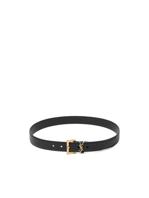 SAINT LAURENT Cassandre logo-buckle belt