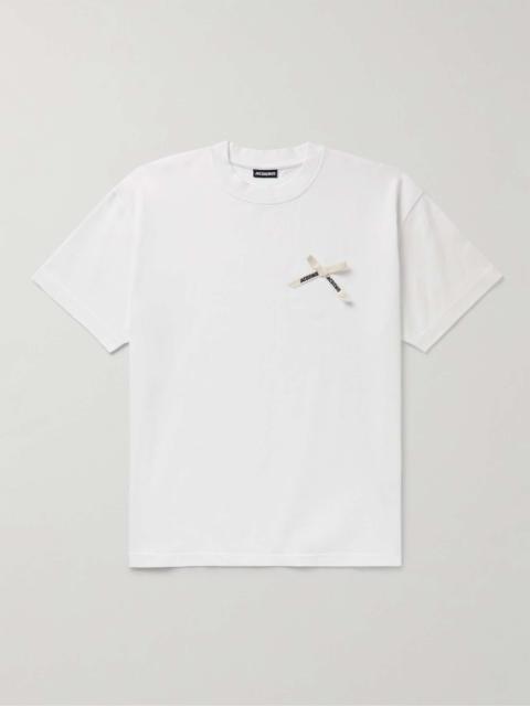 Noeud Embellished Cotton-Jersey T-Shirt