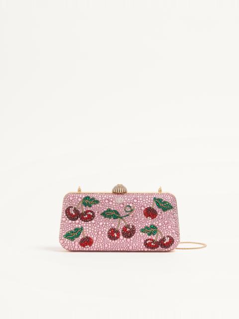 Valentino VALENTINO GARAVANI CARRY SECRETS MINAUDIERE WITH CHERRYFIC RHINESTONE MOTIF