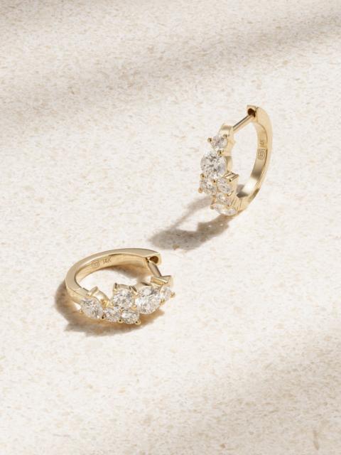 SYDNEY EVAN 14-karat gold diamond hoop earrings Gold