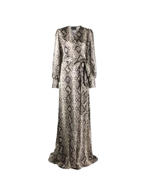 Python-print silk long dress