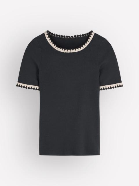 BODEN Maddie Trim Detail T-Shirt-Black with Black