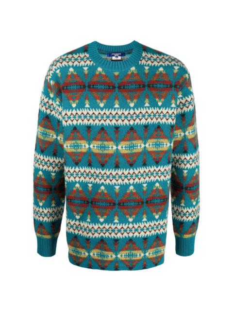 intarsia-knit wool jumper