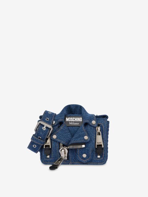 DENIM MOSCHINO BIKER BAG