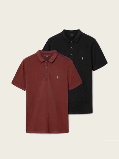 ALLSAINTS REFORM SHORT SLEEVE POLO SHIRTS 2 PACK