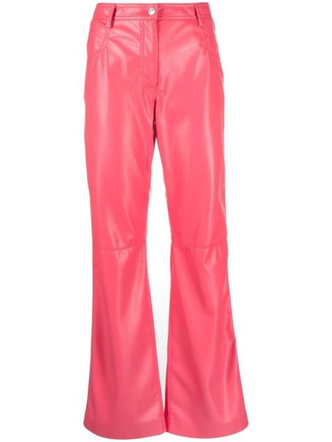 MSGM faux-leather straight-leg trousers