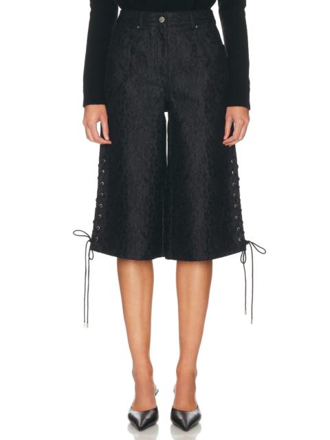 Fleur du Mal Lace Denim Culotte