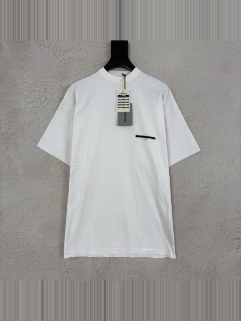 BALENCIAGA Balenciaga White Blocked Logo Letter Print Short Sleeve Top