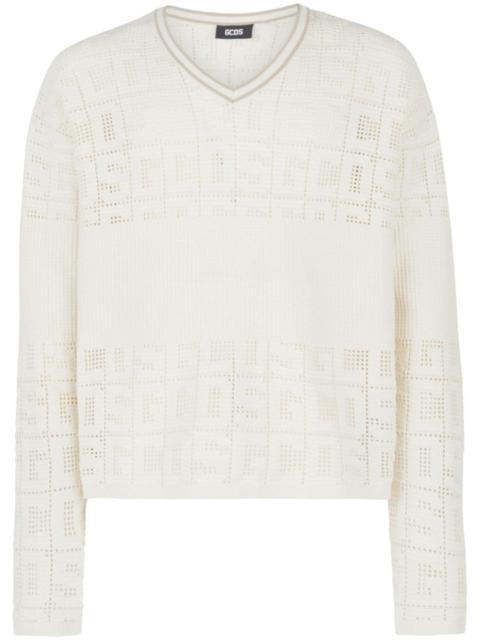 GCDS monogram-macramÃ© jumper