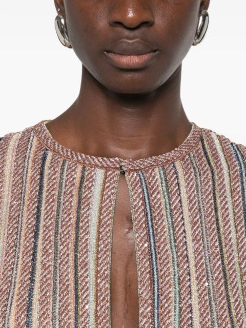 Missoni Missoni Sequin-embellished Striped Mini Dress