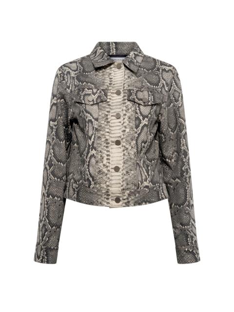 GABRIELA HEARST Bronte Snake-Printed Denim Jacket grey