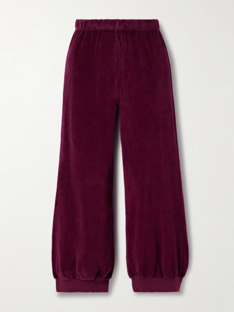 SUZIE KONDI Tosk Cropped Cotton-blend Velour Track Pants