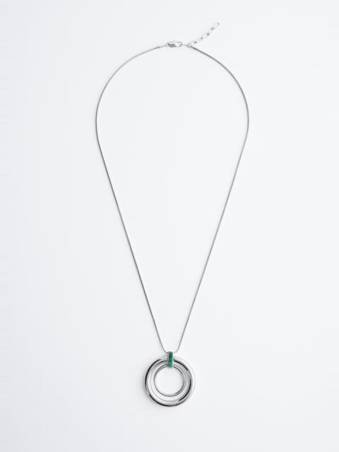 & Other Stories Double-Circle Pendant Necklace