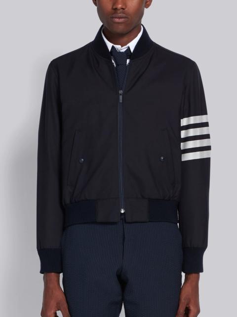 Thom Browne Navy Knit Blouson 4-Bar Jacket