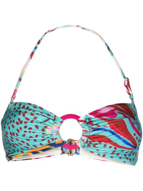 PatBO floral-print bandeau bikini top
