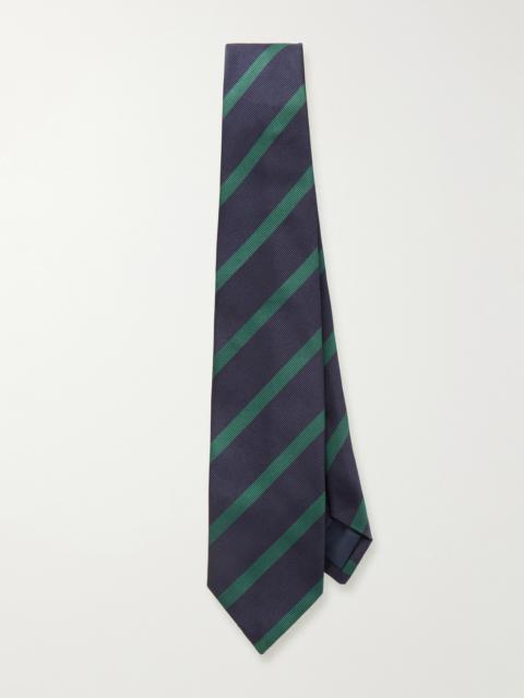 Drake's 7cm Striped Silk Tie