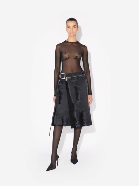 THE FLOCKED DENIM KILT