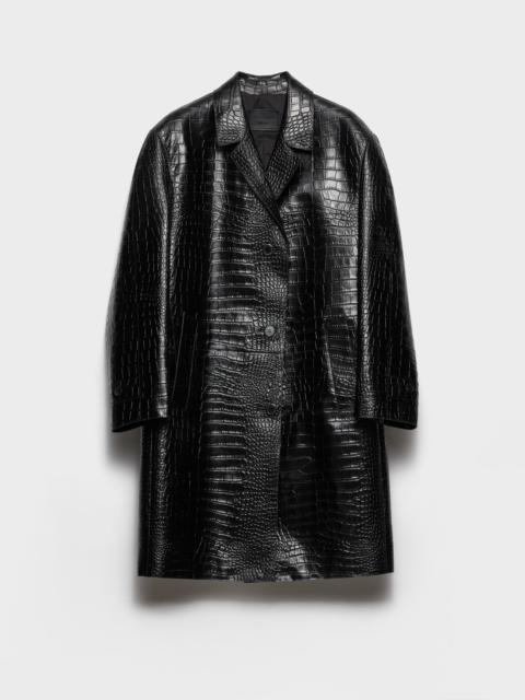 Prada Croco-print leather coat