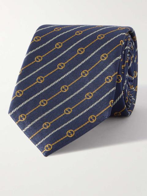 7cm Logo-Jacquard Silk-Twill Tie