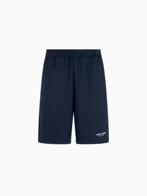 GIORGIO ARMANI MODAL-BLEND DOUBLE-JERSEY BERMUDA SHORTS