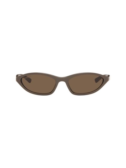 BALENCIAGA Taupe Neo Oval 2.0 Sunglasses