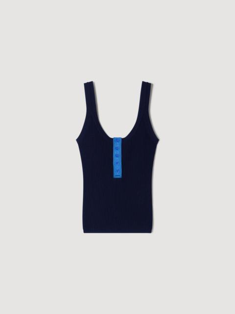 Sandro CONTRAST BUTTON VEST TOP