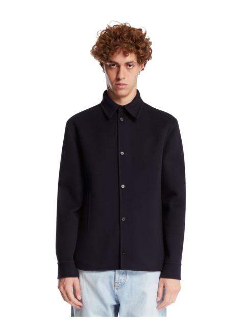 Jil Sander Blue Wool Overshirt Jacket