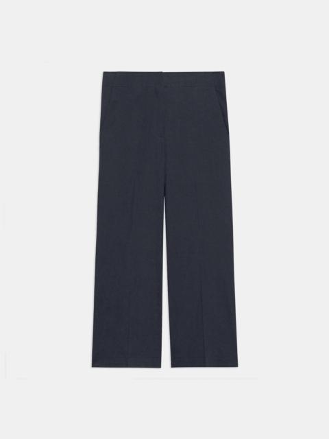 Theory Wide Crop Pant in Stretch Linen