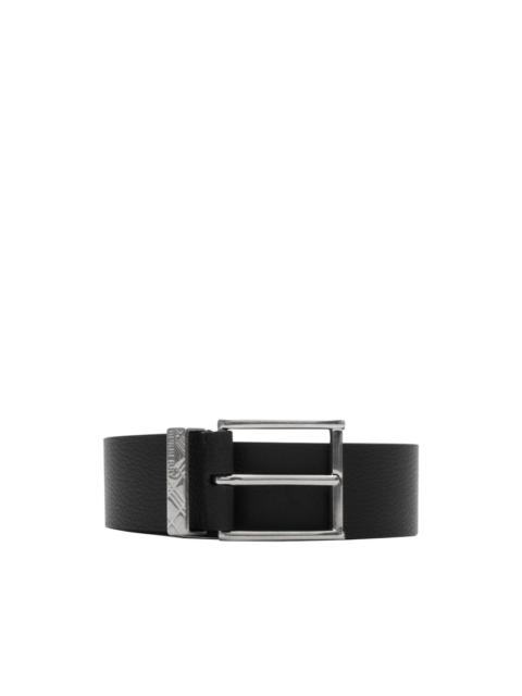 Burberry engraved-check leather belt
