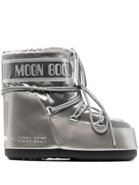 MOON BOOT Moon Boot Icon Low Glance Silver Satin Boots