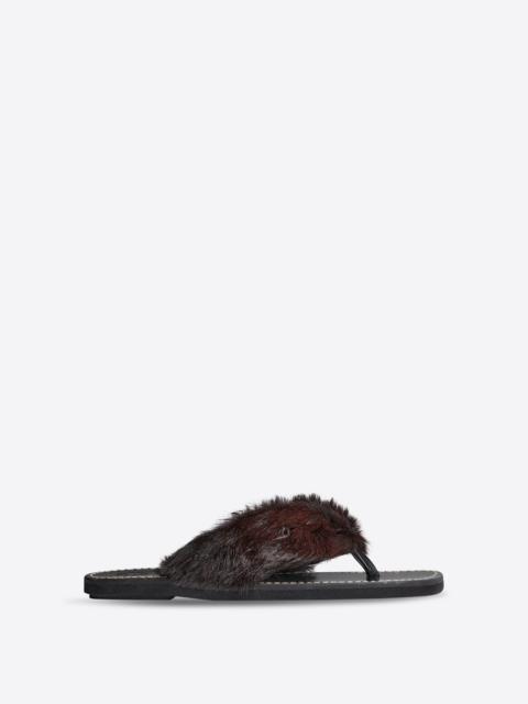 Dries Van Noten SANDALS IN LEATHER-TRIMMED CALF HAIR