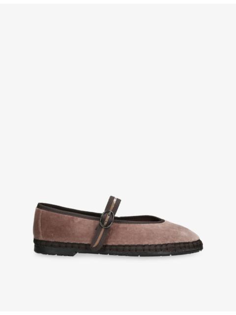 FLABELUS Pierre Velvet Ballet Flats