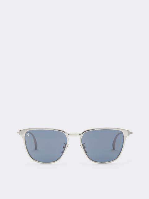 Ferrari Ferrari sunglasses in  silver-coloredmetal  with blue crystal lenses