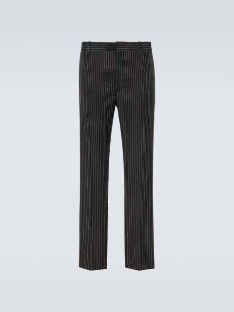 Pinstripe wool and mohair suit pants