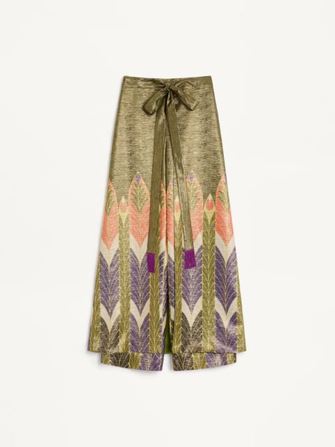 Valentino LUREX PANTS WITH VOYAGE IMAGINAIRE PRINT