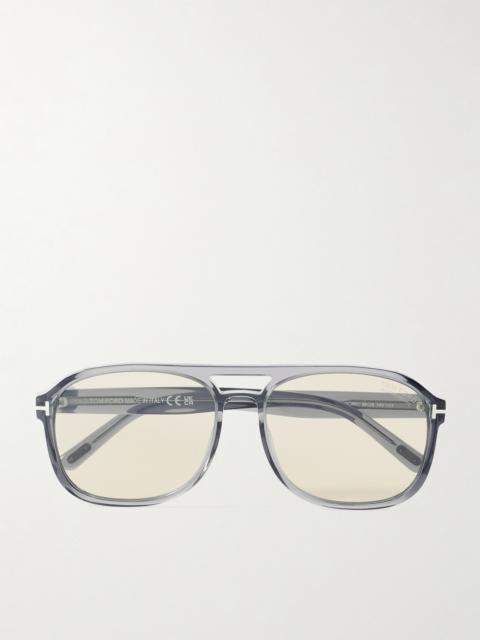 TOM FORD Rosco Aviator-style Acetate Sunglasses