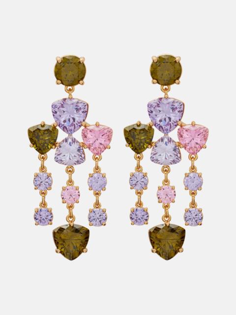 self-portrait Crystal-embellished drop earrings