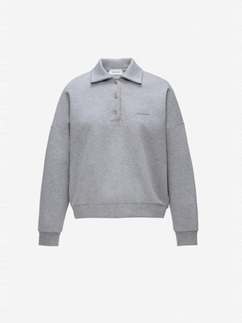 MAGDA BUTRYM Cotton sweatshirt polo in light grey