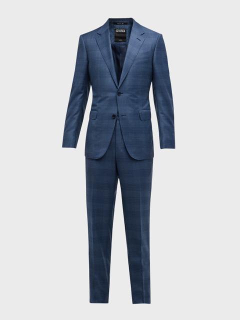 ZEGNA Men's Trofeo Melange Check Suit