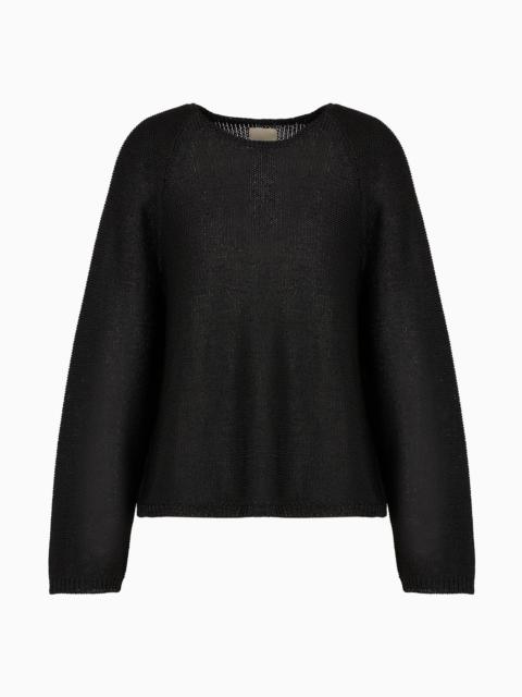 Emporio Armani Sustainability Values Capsule Collection recycled fabric reverse stockinette stitch j