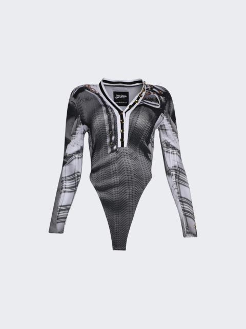 Y/Project X Jean Paul Gaultier Trompe-l'oeil Cardigan Bodysuit Grey