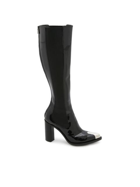 pointed toe knee-length boots