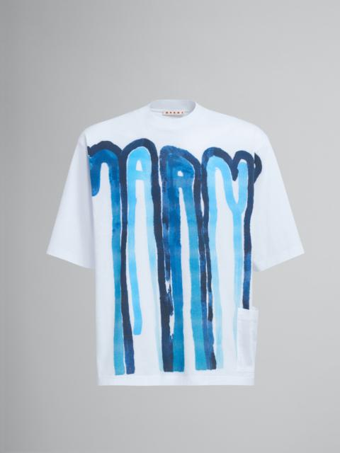 Marni DRIPPING LOGO BIO JERSEY T-SHIRT