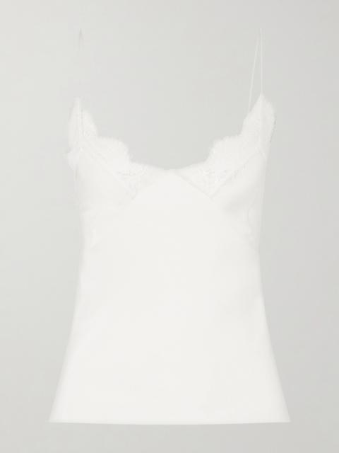 SHARON WAUCHOB Capucines Scalloped Lace-trimmed Silk Crepe De Chine Camisole